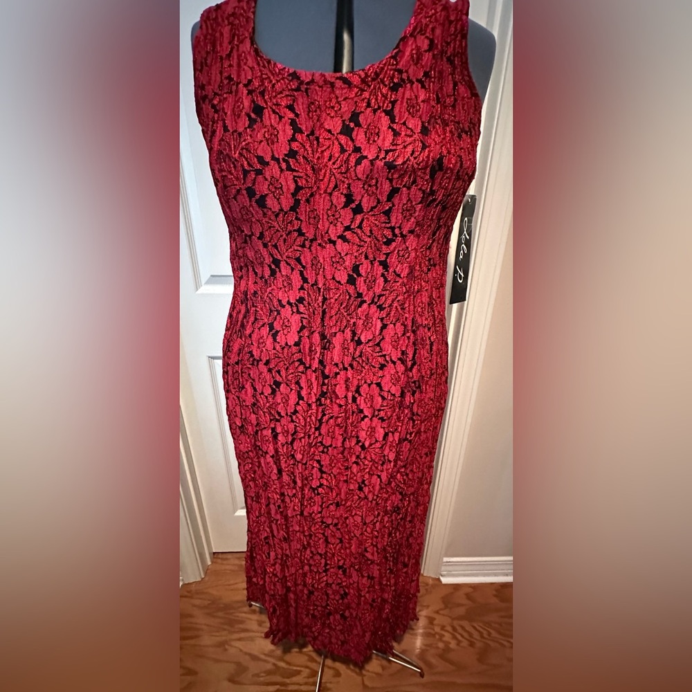 Lola P Red Lace Maxi Style Dress